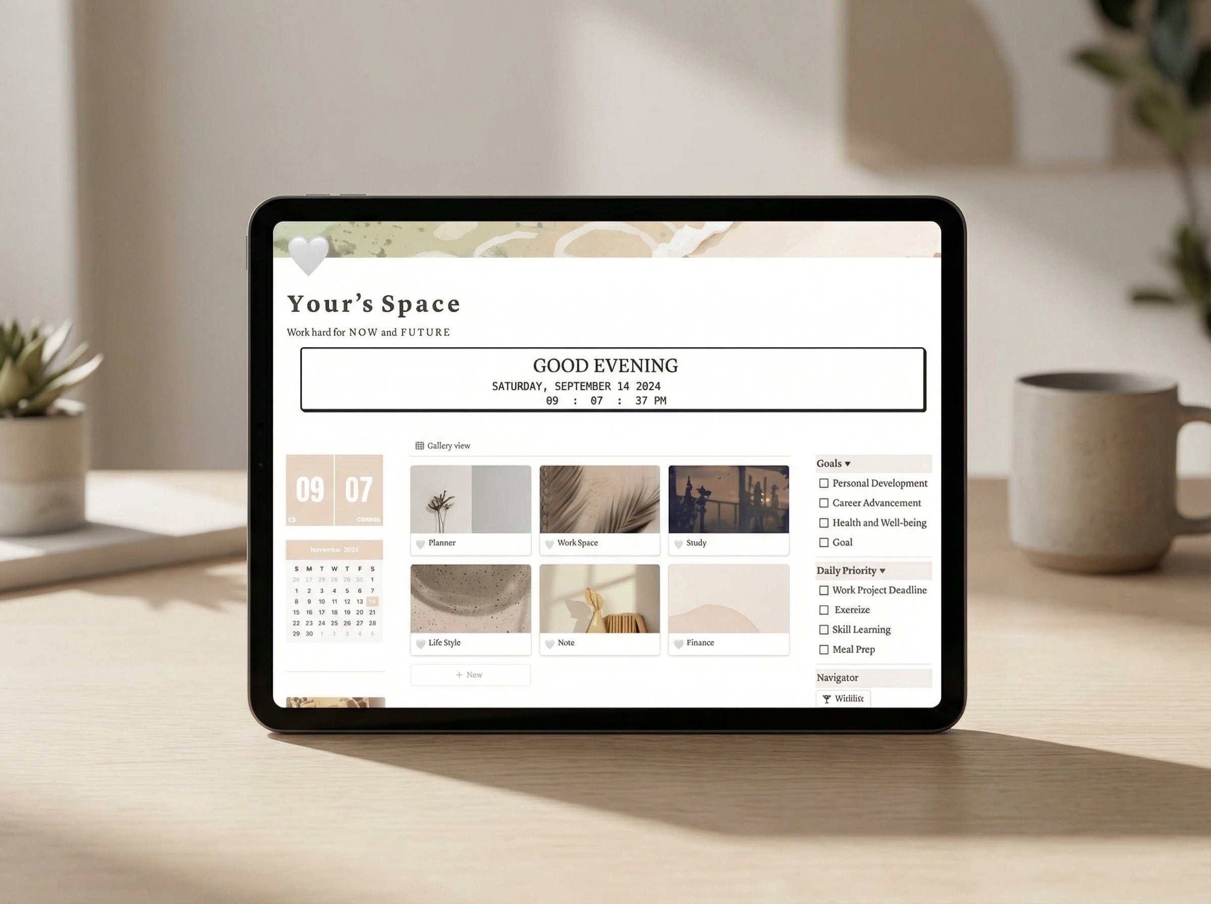 Notion Ultimate Life Planner, Productivity & Goal Tracker