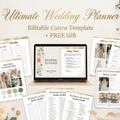 Ultimate Wedding Planner Canva Template, Editable Bridal Bundle