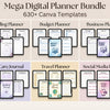 Mega Digital Planner Bundle, 630+ Canva Templates, PDF JPG PNG